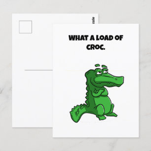 Cartão Postal Que Cartoon Croc Funny Alligator