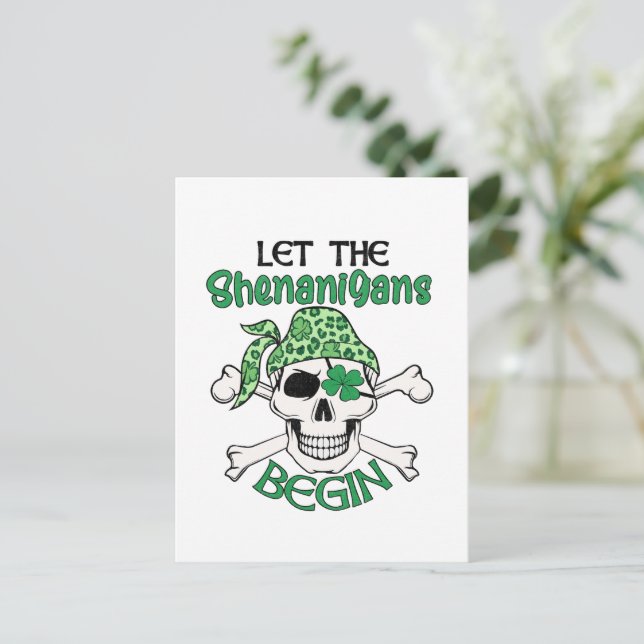 Cartão Postal Que os Shenanigans comecem a Rua. (Em pé/Frente)