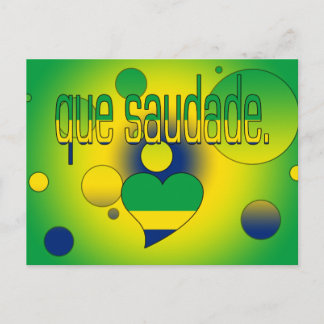 Cartão Postal Que Saudade! Brasil Sinalizador Cores Pop