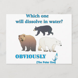 Cartão Postal Que se dissolverá na água da Química Polar