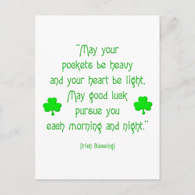 Cartão Postal Que seus bolsos sejam pesados... (Frente)