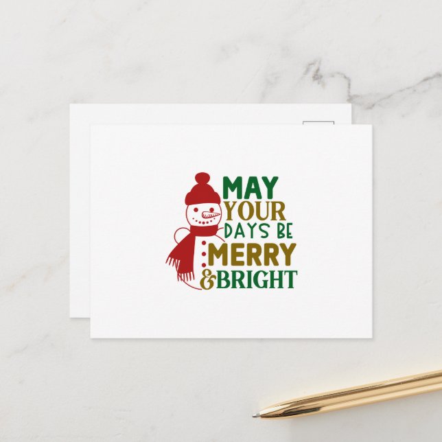 Cartão Postal Que seus dias sejam alegres e brilhantes Natal (Frente/Verso In Situ)