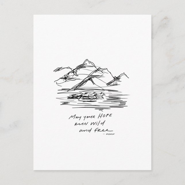 Cartão Postal Que sua esperança seja selvagem e livre - inspiraç (Frente)