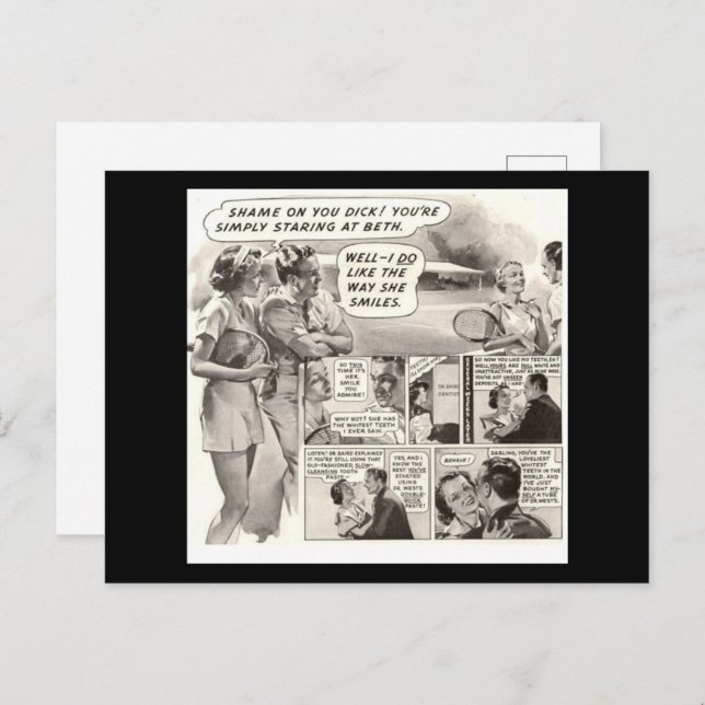 Cartão Postal Que Vergonha! Anúncio retroativo (Frente/Verso)