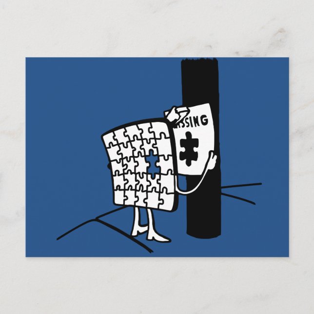 Cartão Postal Quebra-cabeça ausente (Frente)