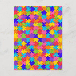 Cartão Postal quebra-cabeça de autismo