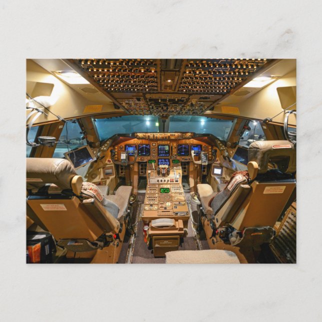 Cartão Postal Quebra-cabeça de Jato de Cockpit (Frente)