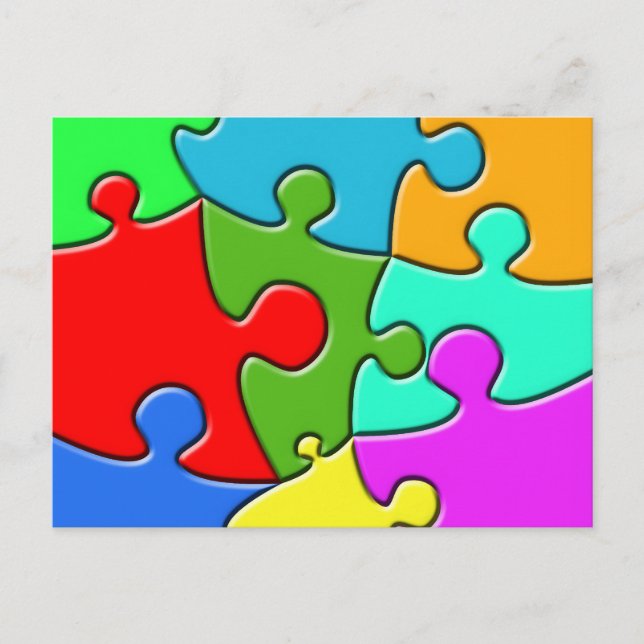 Cartão Postal Quebra-cabeça Psicodélico (Frente)