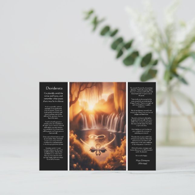 Cartão Postal Quebra d'água Desiderata: Romance do Ouro Cai (Em pé/Frente)