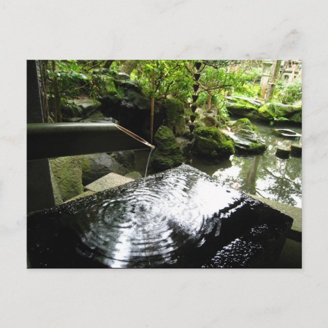 Cartão Postal Quebra d'água do bambu no Japão (Frente)