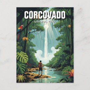 Cartão Postal Quebra de água no Parque Nacional de Corcovado na 