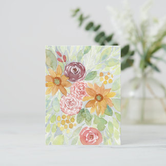 Cartão Postal Queda Buquê de girassol