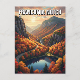 Cartão Postal Queda na Viagem do Parque Estadual de Notch na Fra