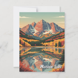 Cartão Postal Queda no Viagem do Lago Maroon Colorado