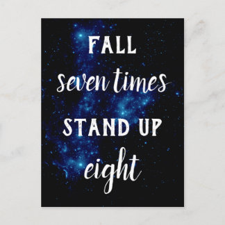 Cartão Postal QUEDA SETE VEZES SUPORTE OITO Cotação de Resiliênc
