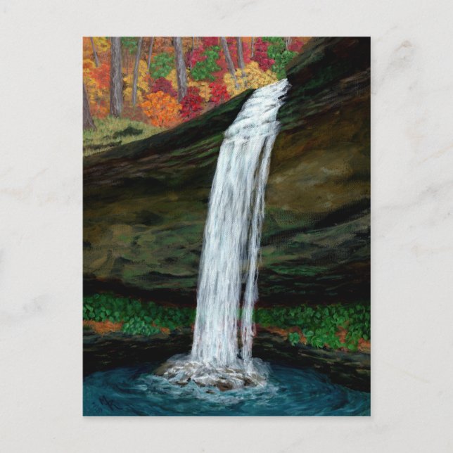 Cartão Postal Quedas de Florestas - Pintura em Cascata de Madeir (Frente)