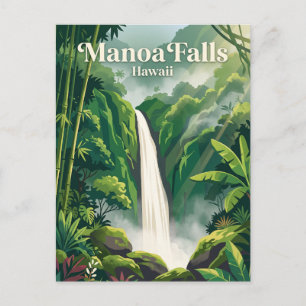 Cartão Postal Quedas de Manoa no Havaí