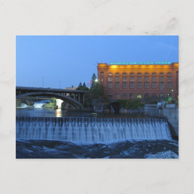 Cartão Postal Quedas de Spokane Inferiores (Frente)