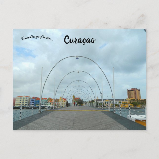 Cartão Postal Queen Emma Bridge Willemstad Curaçao (Frente)