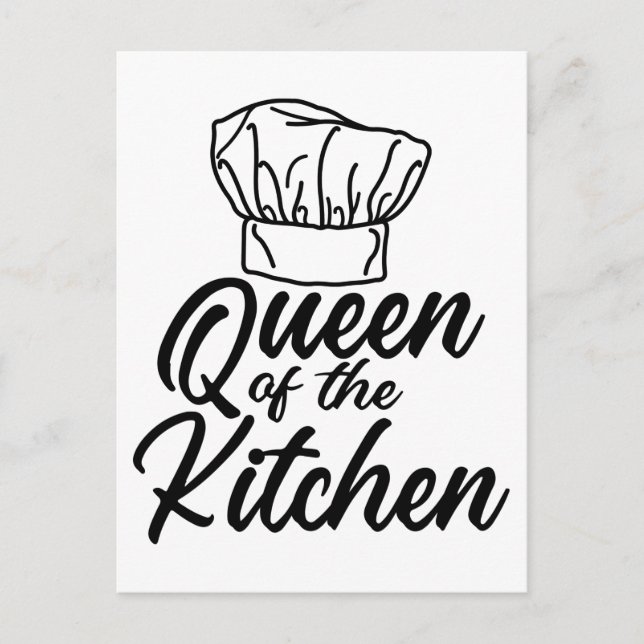 Cartão Postal Queen Of The Kitchen Cooking Lover Funny Chef (Frente)