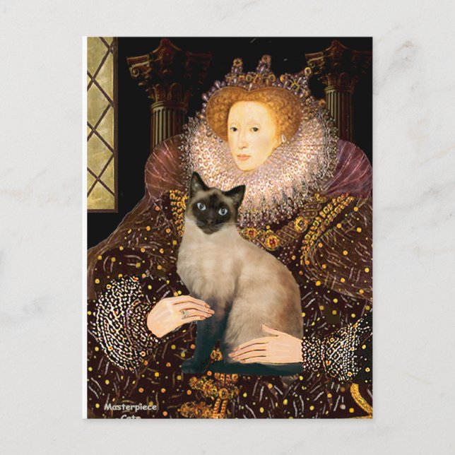 Cartão Postal Queen- Seal Point Siamese (Frente)