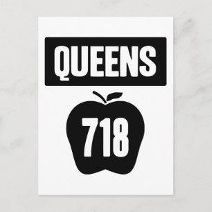 Cartão Postal Queens 718 Corta da Maçã Grande e Banner, 1 Cor