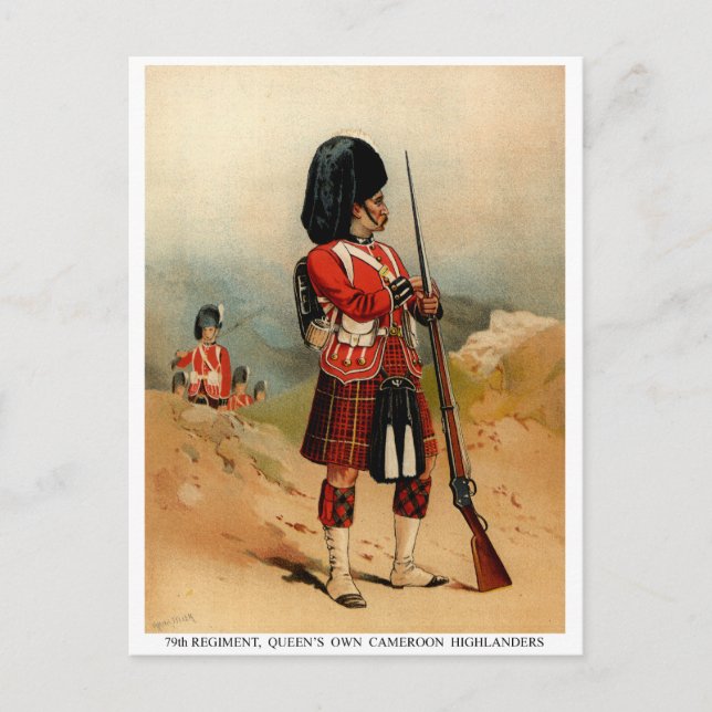 Cartão Postal Queens Camarões Highlanders (Frente)