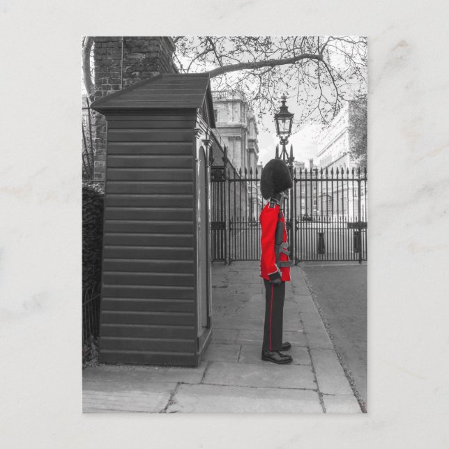 Cartão Postal Queen's Guard standing guard at Clarence House (Frente)