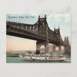 Cartão Postal Queensboro Bridge, Nova York 1915 Vintage