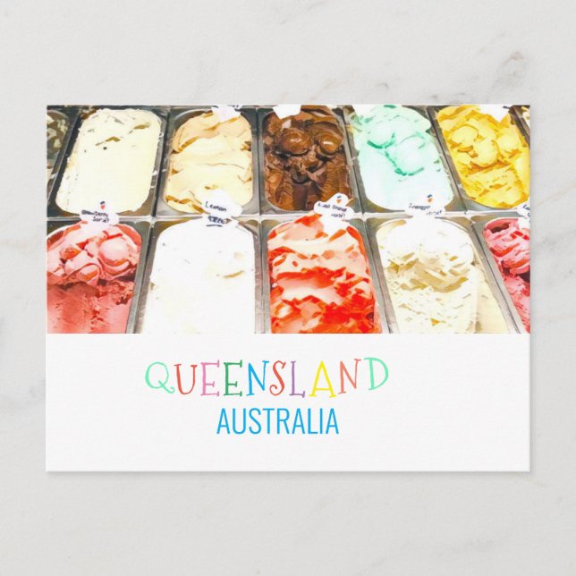 Cartão Postal Queensland sorbet Austrália funky viagem moderna (Frente)