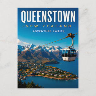 Cartão Postal 🏔️ Queenstown Nova Zelândia Decoração de Casa de