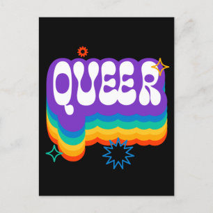 Cartão Postal Queer. LGBT+Orgulho. Arco-íris. Poster