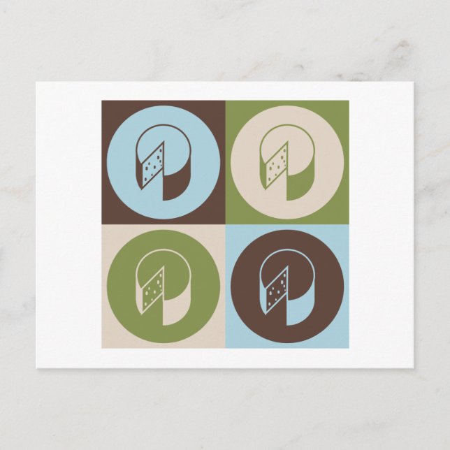 Cartão Postal Queijo de pop Art (Frente)