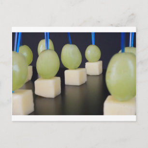 Cartão Postal queijo e uvas