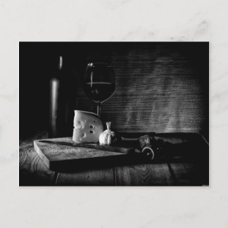Cartão Postal Queijo e vinho