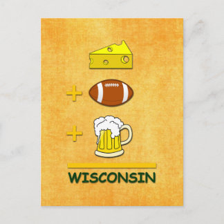 Cartão Postal Queijo Futebol Beer Wisconsin Engraçado Matemática