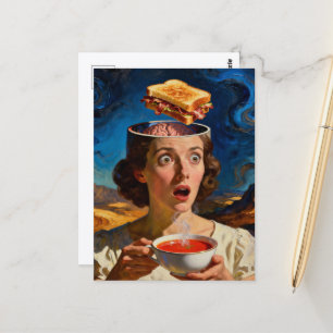 Cartão Postal Queijo Grelhado e Sopa Surrealista