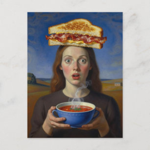 Cartão Postal Queijo Grelhado e Sopa Surrealistas