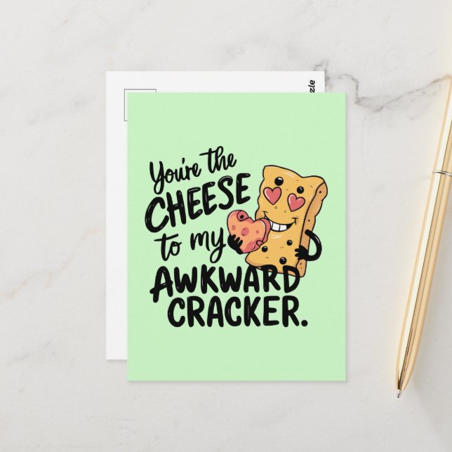 Cartão Postal Queijo para o meu awkward | Namorados engraçado e  (Frente/Verso In Situ)