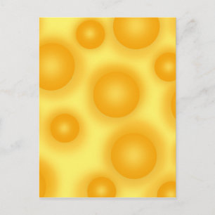 Cartão Postal Queijo suíço amarelo