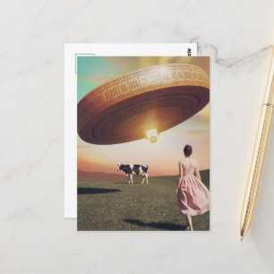 Cartão Postal Queijo Ufo na Pastagem Leiteira