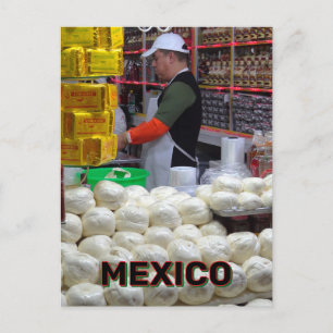 Cartão Postal Queijo Vendor Em Oaxaca, México