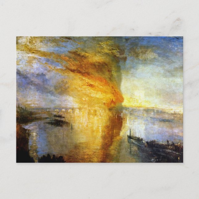 Cartão Postal Queimando Casas de Lordes e Comuns (Frente)