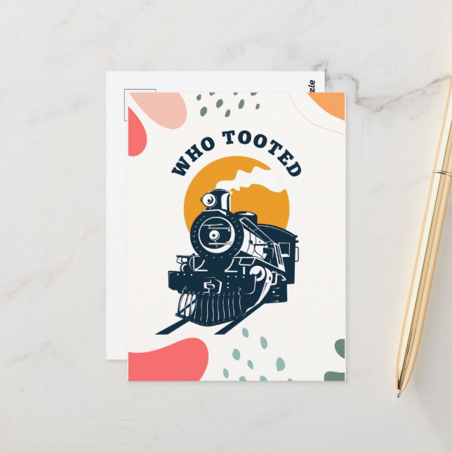 Cartão Postal Quem Atacou, Comboio A Vapor E Locomotiva Ferroviá (Frente/Verso In Situ)