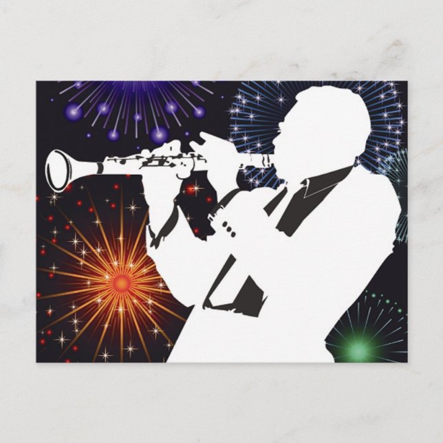 Cartão Postal Quem é este homem do clarinete? (Frente)