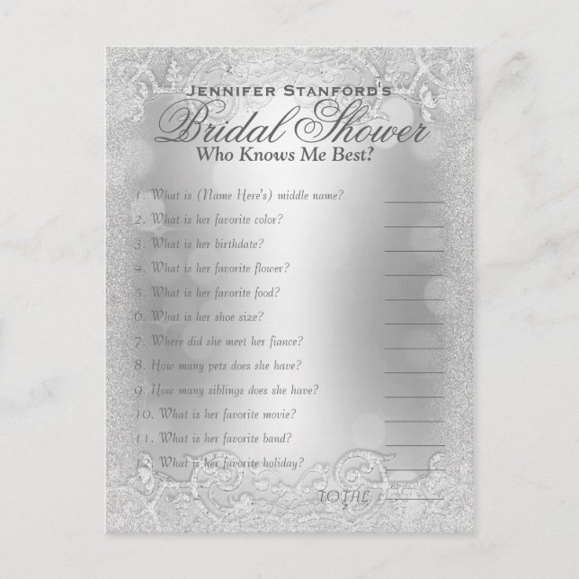 Cartão Postal Quem é o Jogo Mim do Conhecimento | Elegância prat (Frente)