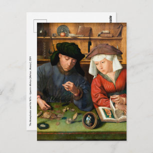 Cartão Postal Quentin Matsys - O Moneylender e sua esposa
