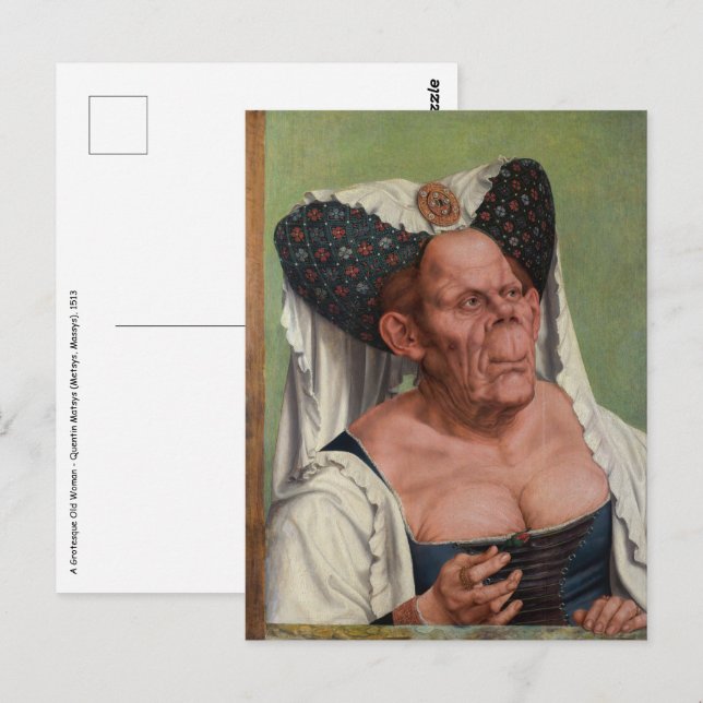 Cartão Postal Quentin Matsys - Uma Mulher Velha Grotesca (Frente/Verso)