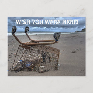 Cartão Postal Queria que você estivesse aqui engraçado