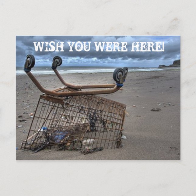 Cartão Postal Queria que você estivesse aqui engraçado (Frente)